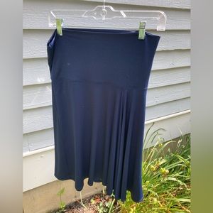 Max Studio navy jersey skirt with wide waist band. Size Medium.